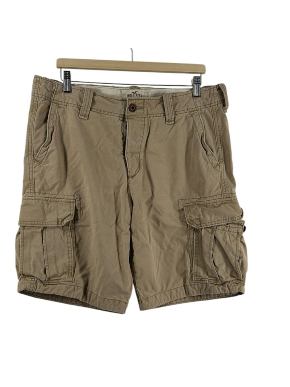 Hollister y2k cargo shorts Khaki baggy outdoors 6 pockets 2000's sz 34